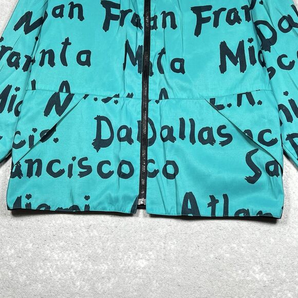 Vintage Mycra Pac Now Raincoat Jacket Adult 1 S/M Green Blck City Reversible - Picture 4 of 11